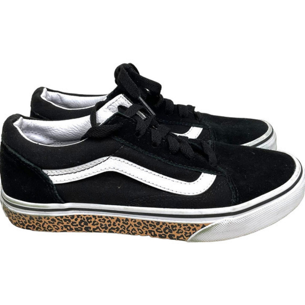 Vans Kids Sneakers Black with Leopard Print